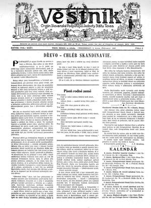 Věstník (West, Tex.), Vol. 35, No. 6, Ed. 1 Wednesday, February 5, 1947
