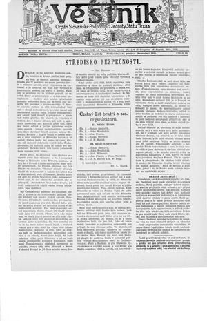 Věstník (West, Tex.), Vol. 27, No. 50, Ed. 1 Wednesday, December 13, 1939