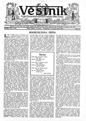 Věstník (West, Tex.), Vol. 22, No. 34, Ed. 1 Wednesday, July 4, 1934