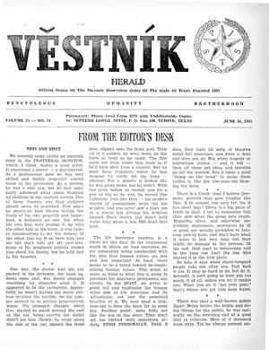 Primary view of object titled 'Věstník (West, Tex.), Vol. 53, No. 24, Ed. 1 Wednesday, June 16, 1965'.