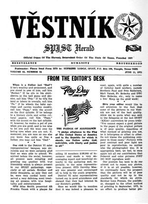 Primary view of object titled 'Věstník (West, Tex.), Vol. 63, No. 24, Ed. 1 Wednesday, June 11, 1975'.