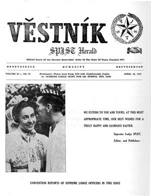 Primary view of object titled 'Věstník (West, Tex.), Vol. 56, No. 15, Ed. 1 Wednesday, April 10, 1968'.