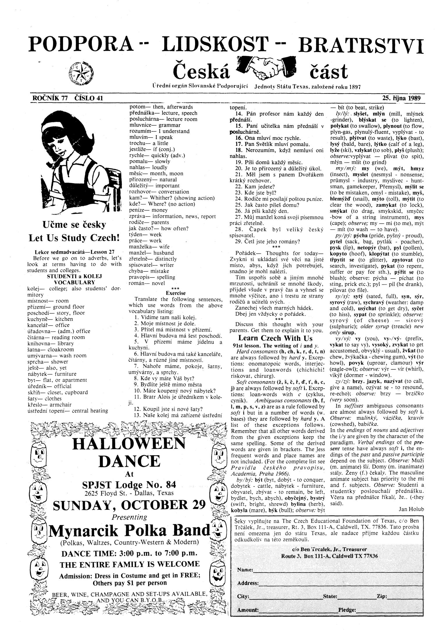 Věstník (Temple, Tex.), Vol. 77, No. 41, Ed. 1 Wednesday, October 25, 1989
                                                
                                                    [Sequence #]: 14 of 16
                                                
