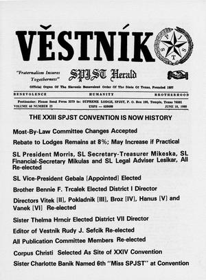 Věstník (West, Tex.), Vol. 68, No. 25, Ed. 1 Wednesday, June 18, 1980