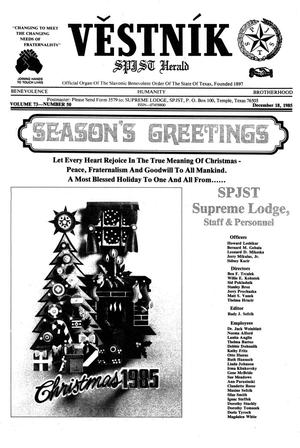 Věstník (Temple, Tex.), Vol. 73, No. 50, Ed. 1 Wednesday, December 18, 1985
