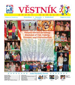 Primary view of object titled 'Věstník (Temple, Tex.), Vol. 101, No. 33, Ed. 1 Wednesday, August 21, 2013'.
