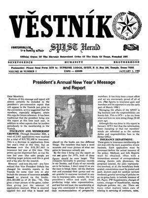 Věstník (West, Tex.), Vol. 68, No. 1, Ed. 1 Wednesday, January 2, 1980