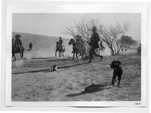 Primary view of object titled '[Rebels Riding Into Town]'.