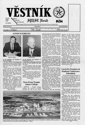 Věstník (Temple, Tex.), Vol. 72, No. 9, Ed. 1 Wednesday, February 29, 1984