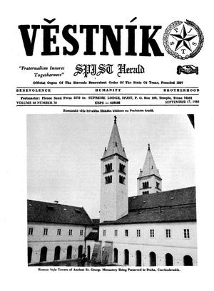 Primary view of object titled 'Věstník (West, Tex.), Vol. 68, No. 38, Ed. 1 Wednesday, September 17, 1980'.