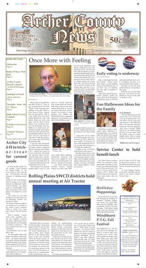 Archer County News (Archer City, Tex.), Vol. 104, No. 43, Ed. 1 Thursday, October 25, 2012