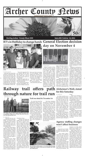 Archer County News (Archer City, Tex.), Vol. 106, No. 42, Ed. 1 Thursday, October 16, 2014
