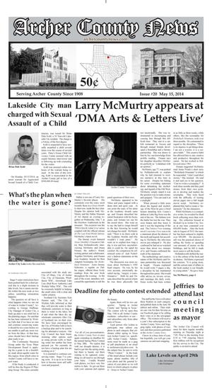 Archer County News (Archer City, Tex.), Vol. 106, No. 20, Ed. 1 Thursday, May 15, 2014