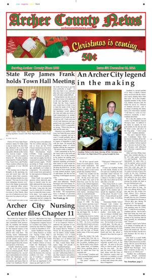 Primary view of object titled 'Archer County News (Archer City, Tex.), Vol. 106, No. 51, Ed. 1 Tuesday, December 16, 2014'.