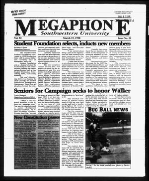 Megaphone (Georgetown, Tex.), Vol. 92, No. 20, Ed. 1 Thursday, March 19, 1998