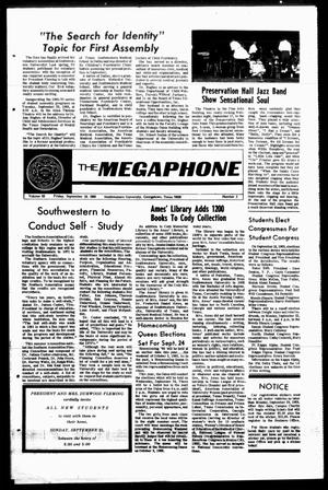 The Megaphone (Georgetown, Tex.), Vol. 63, No. 02, Ed. 1 Friday, September 19, 1969