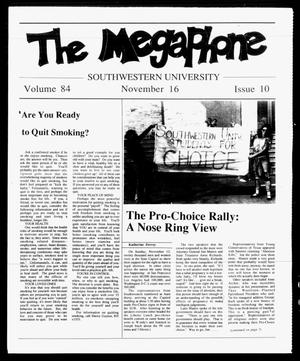 The Megaphone (Georgetown, Tex.), Vol. 84, No. 10, Ed. 1 Thursday, November 16, 1989