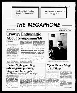The Megaphone (Georgetown, Tex.), Vol. 82, No. 18, Ed. 1 Friday, February 12, 1988