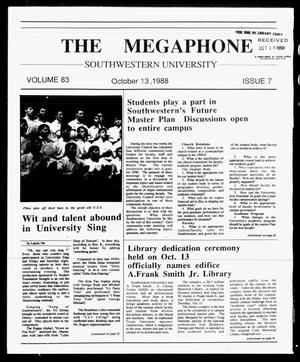 The Megaphone (Georgetown, Tex.), Vol. 83, No. 7, Ed. 1 Thursday, October 13, 1988