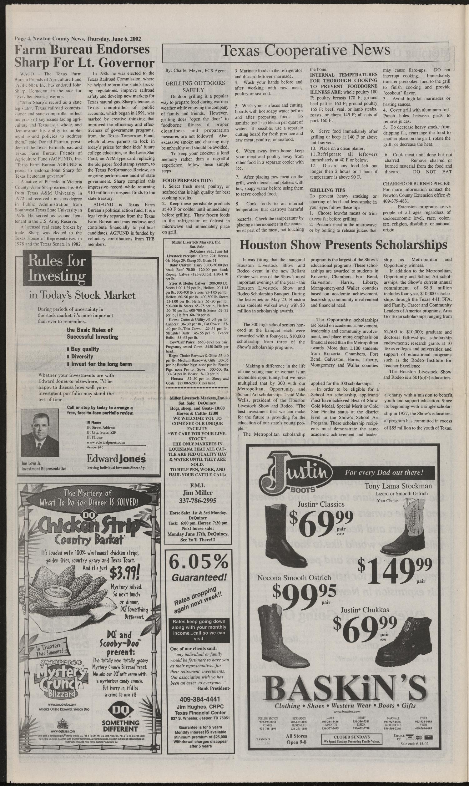 Newton County News (Newton, Tex.), Vol. 33, No. 45, Ed. 1 Thursday, June 6, 2002
                                                
                                                    [Sequence #]: 4 of 12
                                                