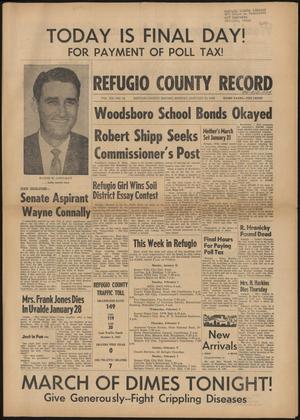 Primary view of object titled 'Refugio County Record (Refugio, Tex.), Vol. 12, No. 24, Ed. 1 Monday, January 31, 1966'.