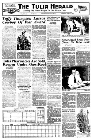 Primary view of object titled 'The Tulia Herald (Tulia, Tex.), Vol. 92, No. 11, Ed. 1 Thursday, March 16, 2000'.