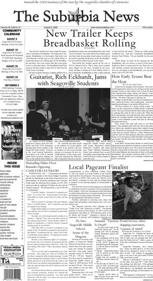 Primary view of object titled 'The Suburbia News (Seagoville, Tex.), Vol. 38, No. 37, Ed. 1 Thursday, August 6, 2009'.