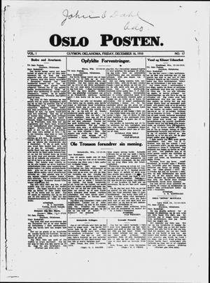 Primary view of Oslo Posten. (Guymon, Okla.), Vol. 1, No. 17, Ed. 1 Friday, December 16, 1910