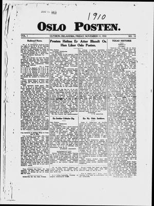 Primary view of object titled 'Oslo Posten. (Guymon, Okla.), Vol. 1, No. 12, Ed. 1 Friday, November 11, 1910'.