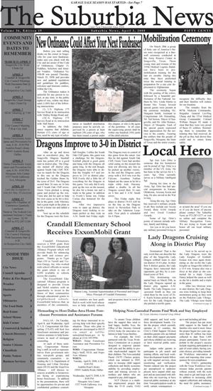 Primary view of object titled 'The Suburbia News (Seagoville, Tex.), Vol. 36, No. 19, Ed. 1 Thursday, April 3, 2008'.