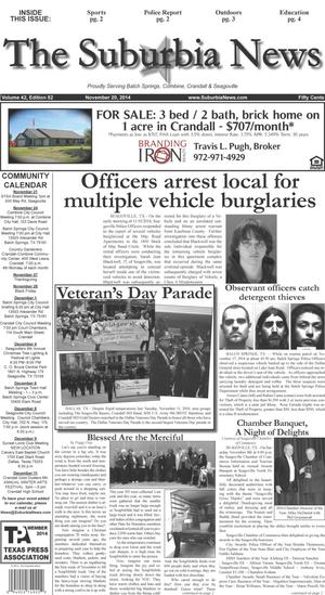 The Suburbia News (Seagoville, Tex.), Vol. 43, No. 1, Ed. 1 Thursday, November 20, 2014