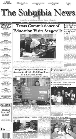 The Suburbia News (Seagoville, Tex.), Vol. 41, No. 17, Ed. 1 Thursday, March 14, 2013