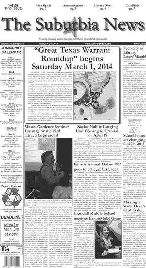 The Suburbia News (Seagoville, Tex.), Vol. 42, No. 15, Ed. 1 Thursday, February 27, 2014