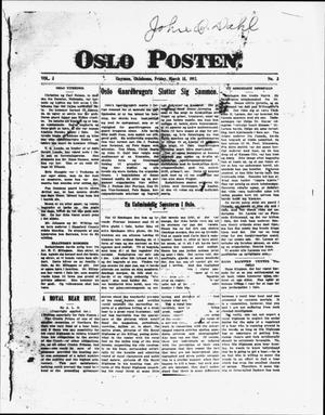 Primary view of Oslo Posten. (Guymon, Okla.), Vol. 3, No. 3, Ed. 1 Friday, March 15, 1912