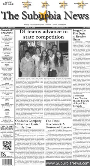 The Suburbia News (Seagoville, Tex.), Vol. 40, No. 18, Ed. 1 Thursday, March 22, 2012