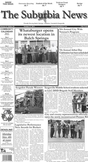 The Suburbia News (Seagoville, Tex.), Vol. 41, No. 50, Ed. 1 Thursday, October 31, 2013