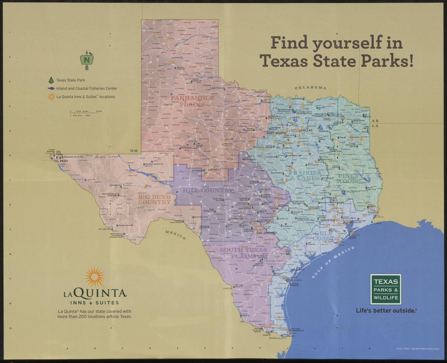Texas State Park Map, 2013 Side 1 of 2 The Portal to Texas History