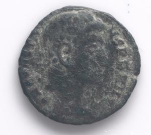 Primary view of object titled 'Coin of Roman Emperor Constans'.