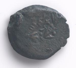 Primary view of object titled 'Coin of Jewish ruler John Hyrcanus II'.