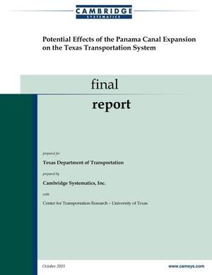 Potential Effects of the Panama Canal Expansion on the Texas Transportation System: Final Report