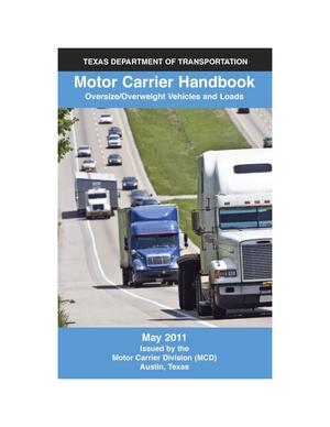 Motor Carrier Handbook: Oversize/Overweight Vehicles and Loads