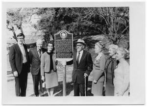 [Otto Lindig Standing at a Historical Marker with Family]