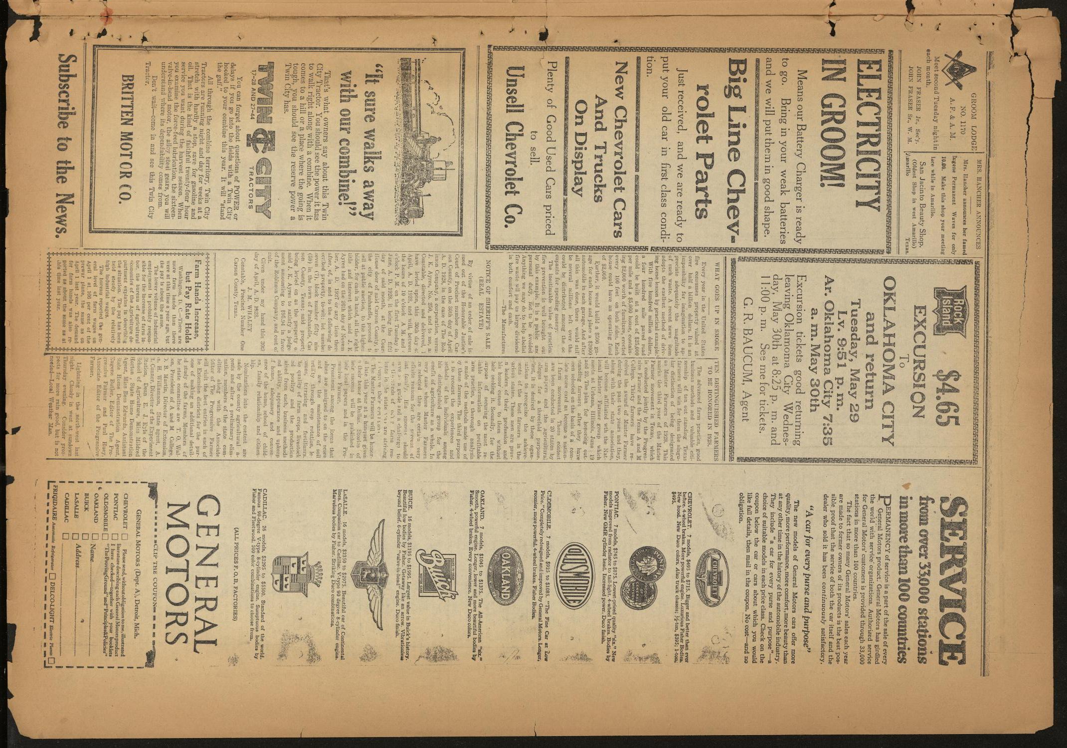 The Groom News (Groom, Tex.), Vol. 3, No. 11, Ed. 1 Thursday, May 24, 1928
                                                
                                                    [Sequence #]: 5 of 6
                                                