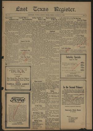 East Texas Register. (Carthage, Tex.), Vol. 19, No. 33, Ed. 1 Friday, August 13, 1920