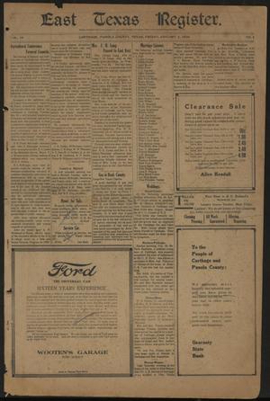 East Texas Register. (Carthage, Tex.), Vol. 19, No. 1, Ed. 1 Friday, January 2, 1920