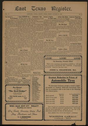 East Texas Register. (Carthage, Tex.), Vol. 19, No. 43, Ed. 1 Friday, October 22, 1920