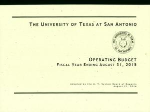 Primary view of object titled 'University of Texas at San Antonio Operating Budget: 2015'.