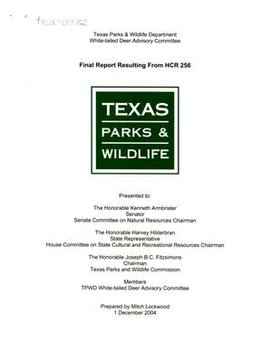 Primary view of object titled 'Final Report Resulting From HCR 256'.
