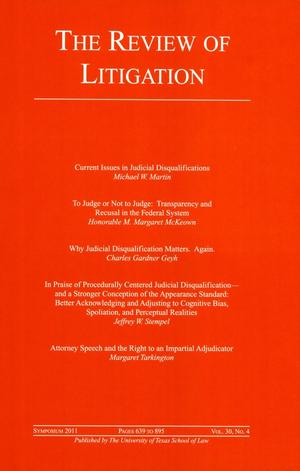 The Review of Litigation, Volume 30, Number 4, Symposium 2011