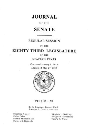 Primary view of object titled 'Journal of the Senate, Regular Session of the Eighty-Third Legislature of the State of Texas, Volume 6'.